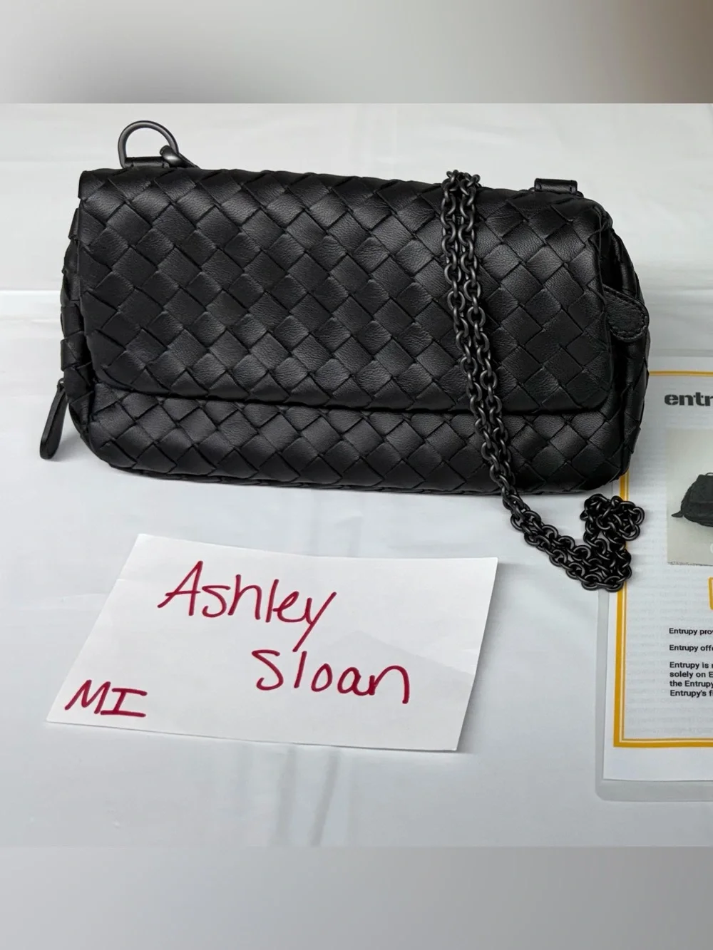 Bottega Veneta Intrecciato woven nappa leather mini messenger bag with COA